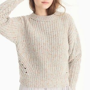 J Crew Point Sur Chunky Ribbed Crew Neck Sweater Heather Sky XXS